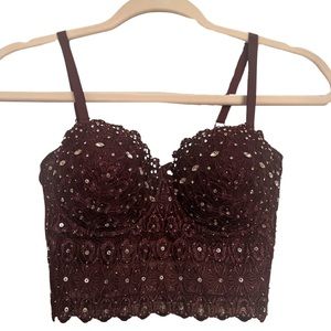 Purple Windsor Reining Lace Crop Top (S)
